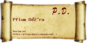 Pflum Dóra névjegykártya