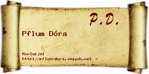 Pflum Dóra névjegykártya